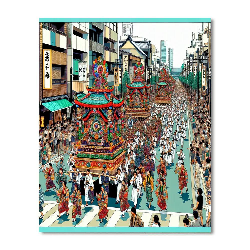 Festival Of The Steel Phallus - Japan Paint By Numbers Art