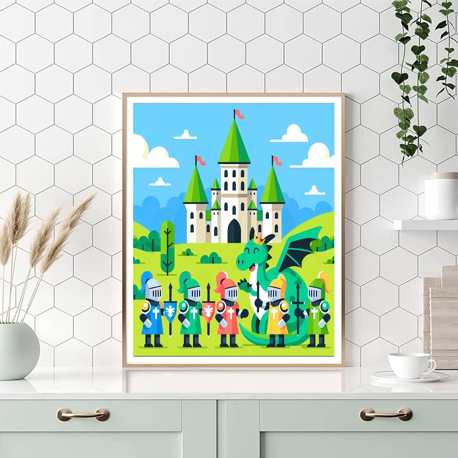 Castle And Dragon Tale Paint By Numbers Art