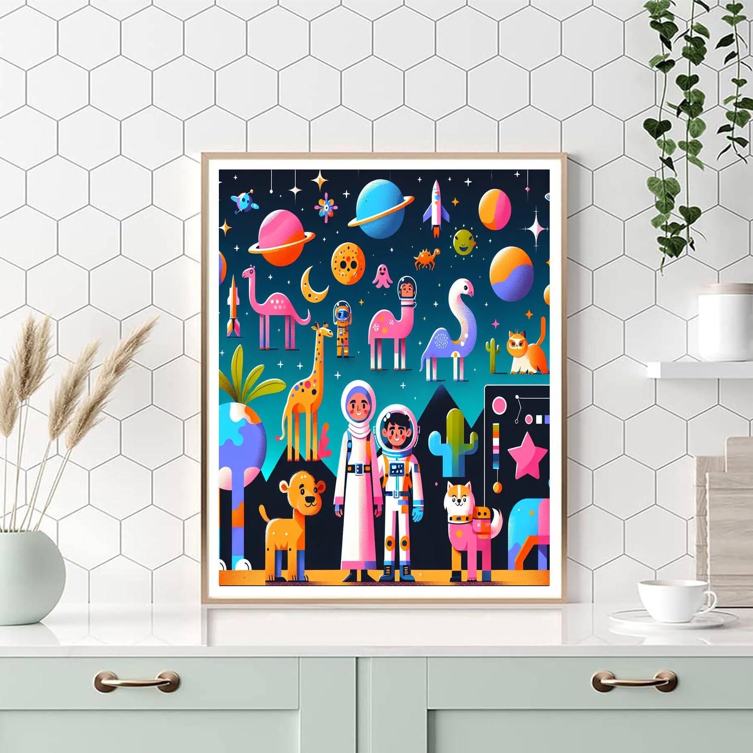 Stellar Safari Paint By Numbers Art