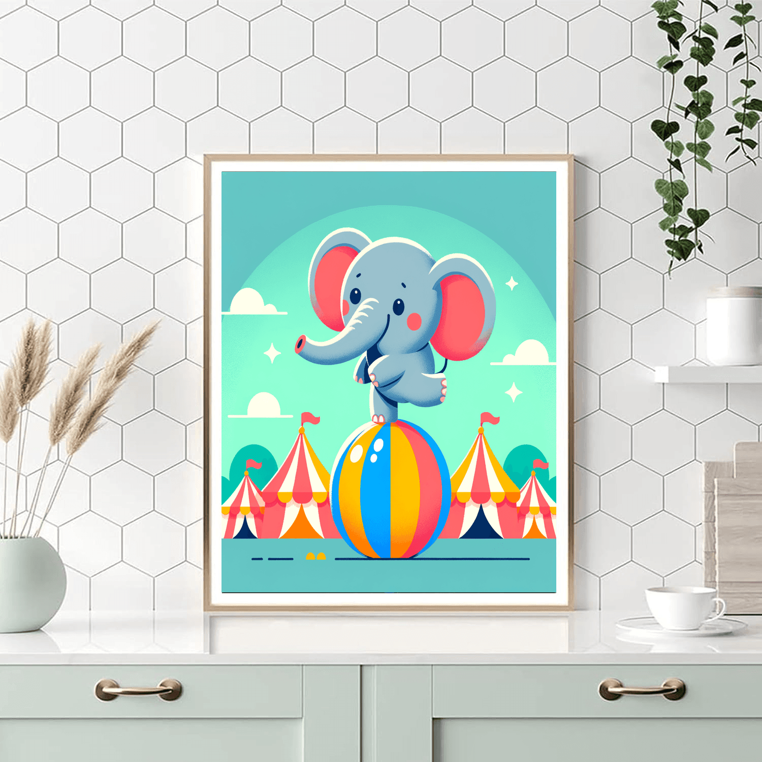 Circus Elephant Fun Paint By Color