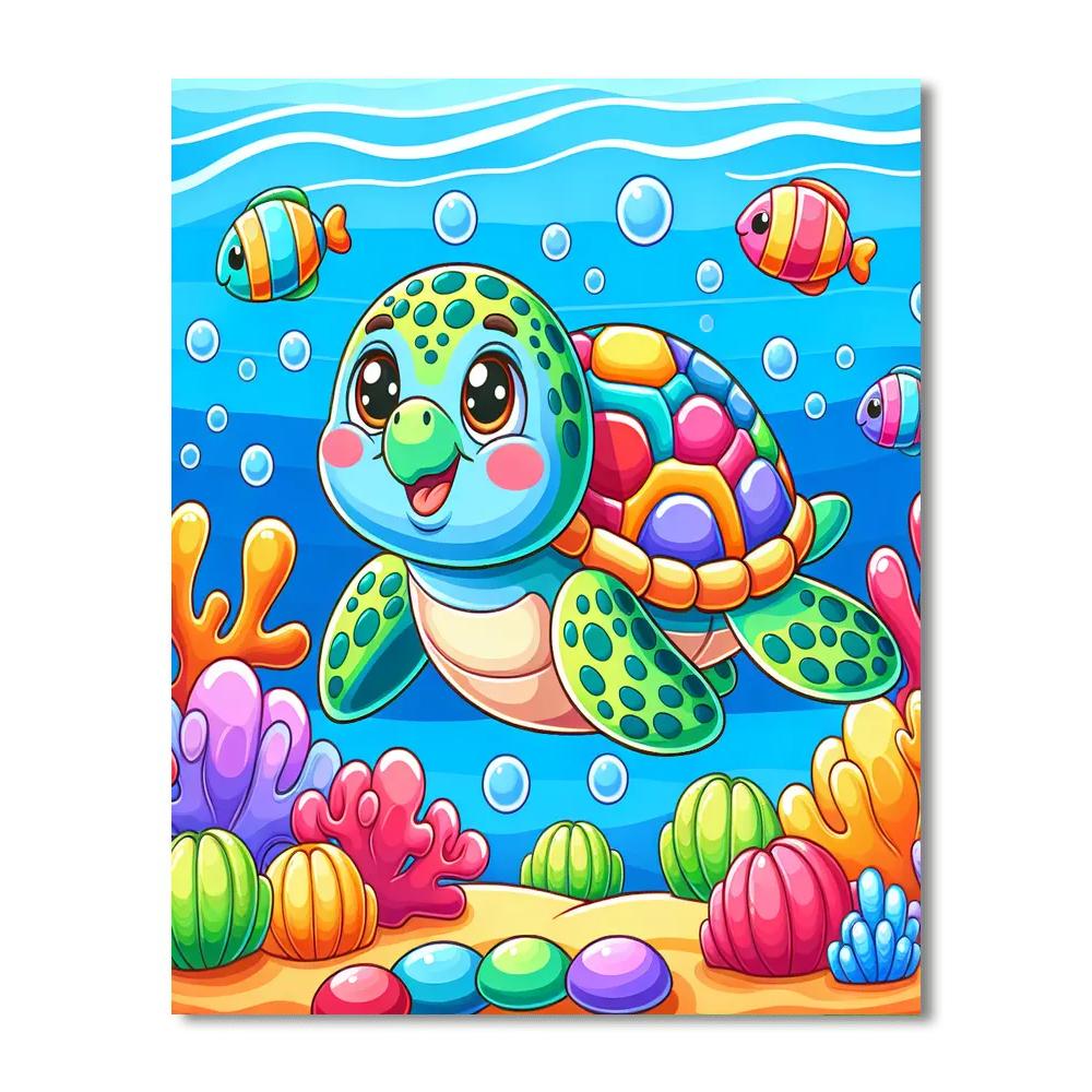 Singing Sea Turtle Painting Number Kit