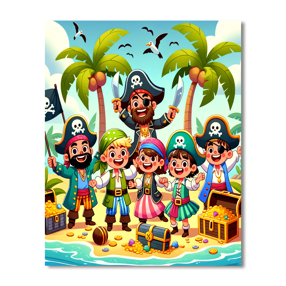 Pirate's Treasure Hunt DIY Paint By Numbers