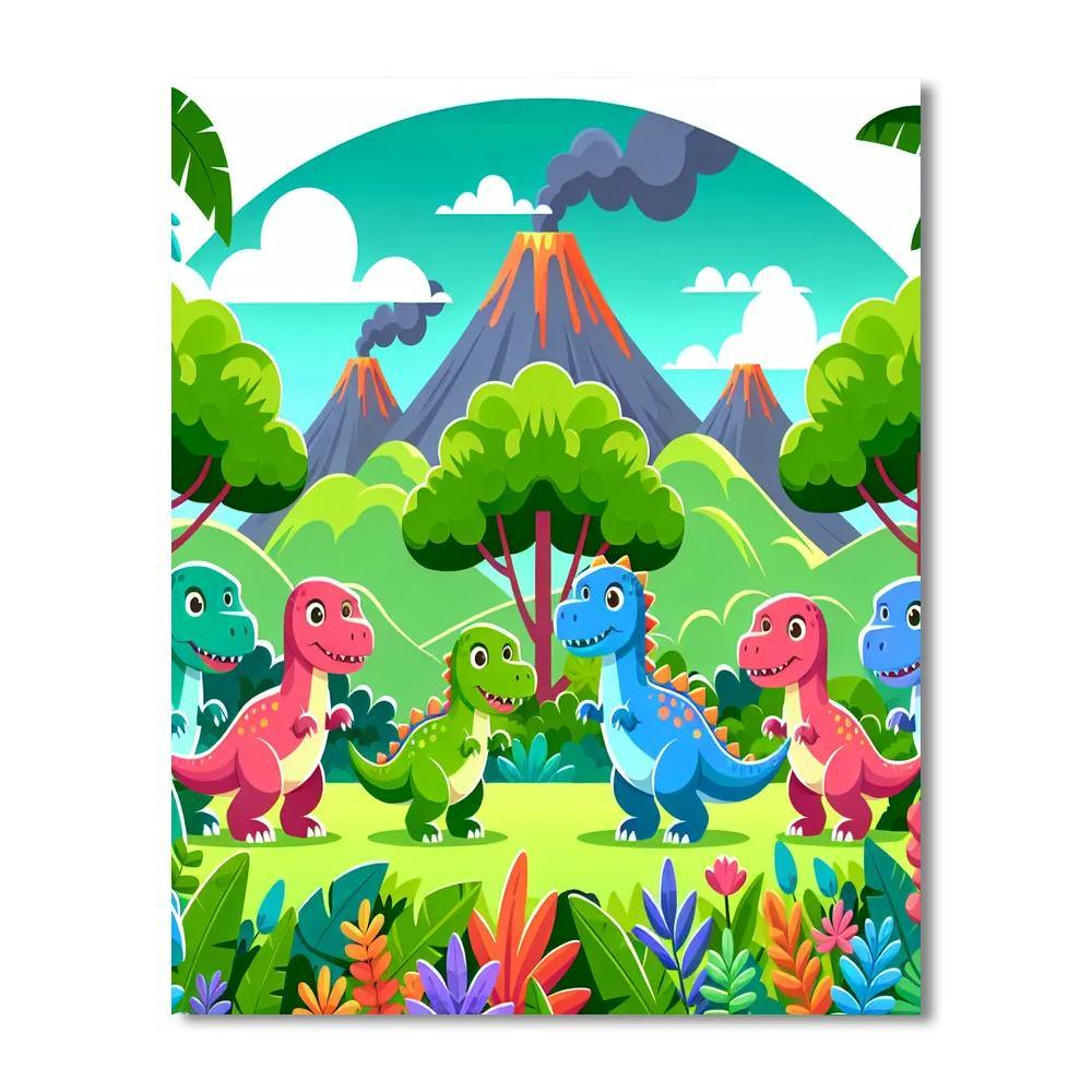 Dinosaurs Roar Number Painting