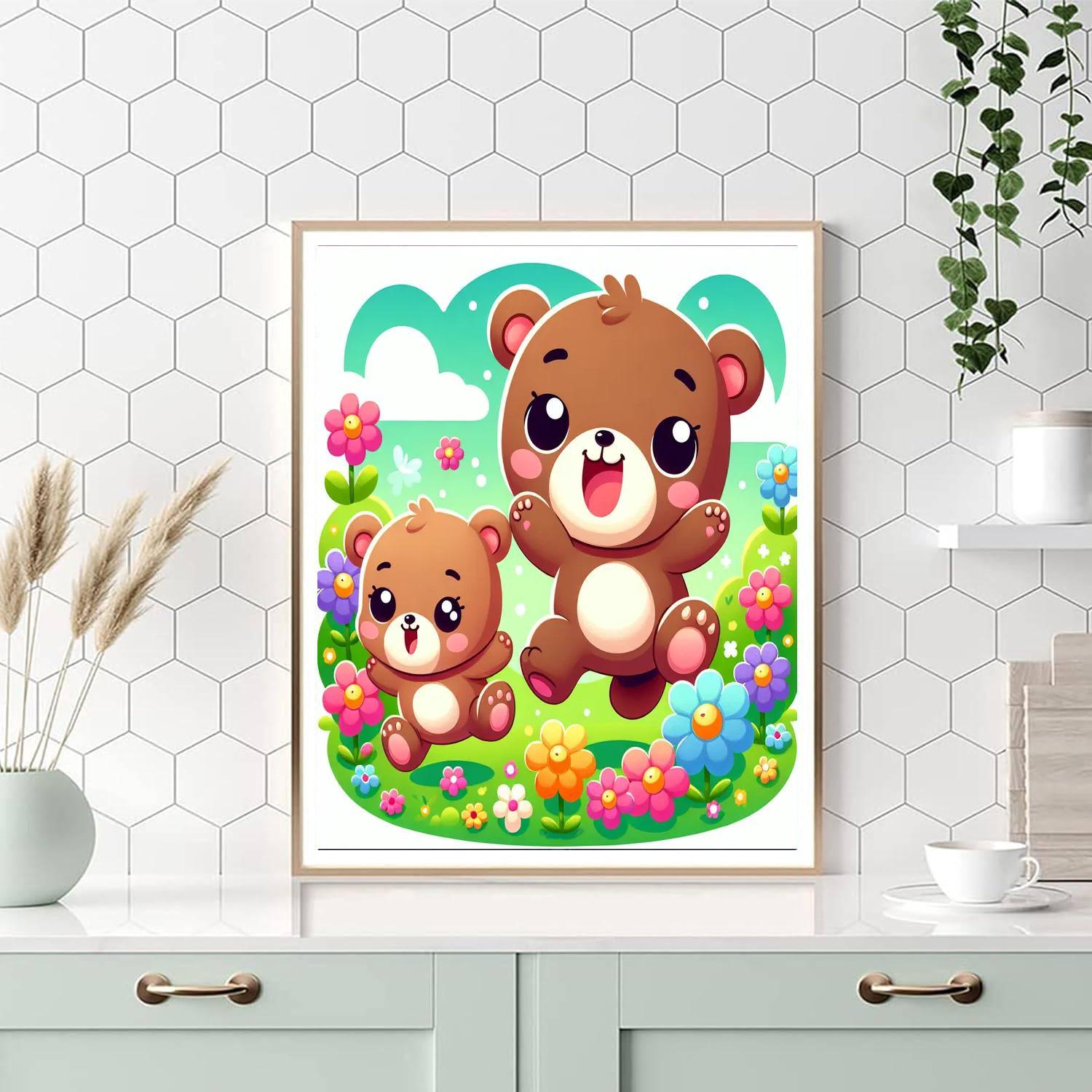 Bouncy Bear Cubs Numbered Painting Kits