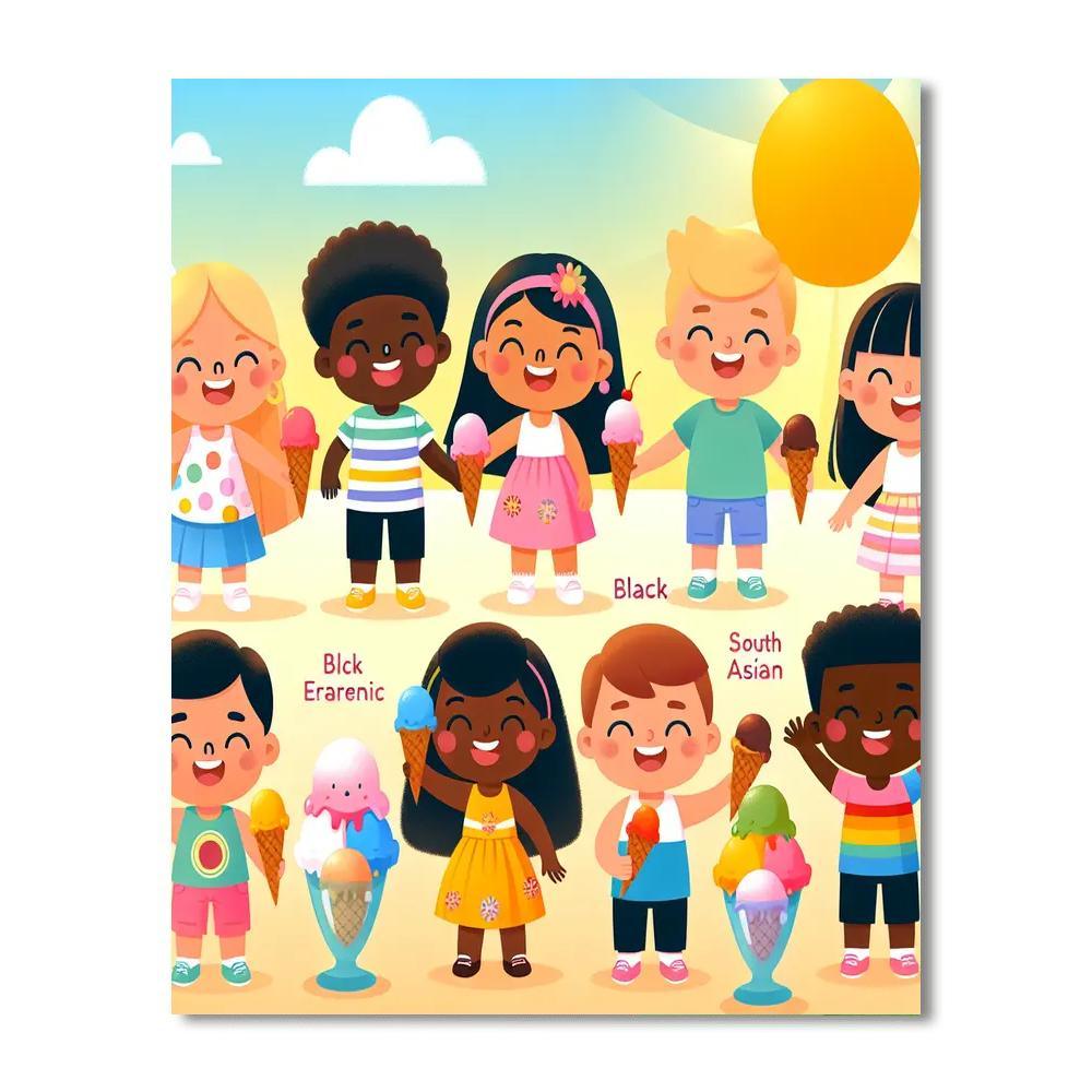 Joyful Ice Cream Party Paint By Number
