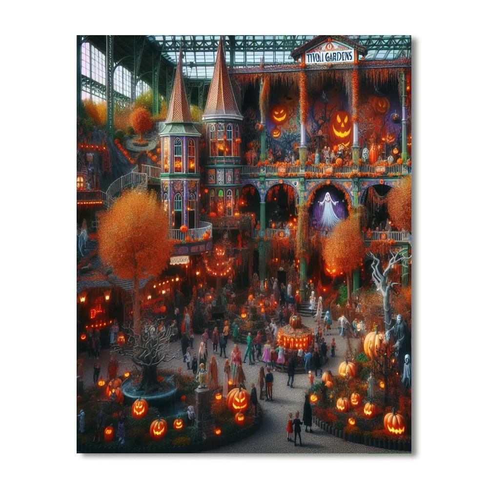 Tivoli Gardens Halloween - Copenhagen Paint By Color