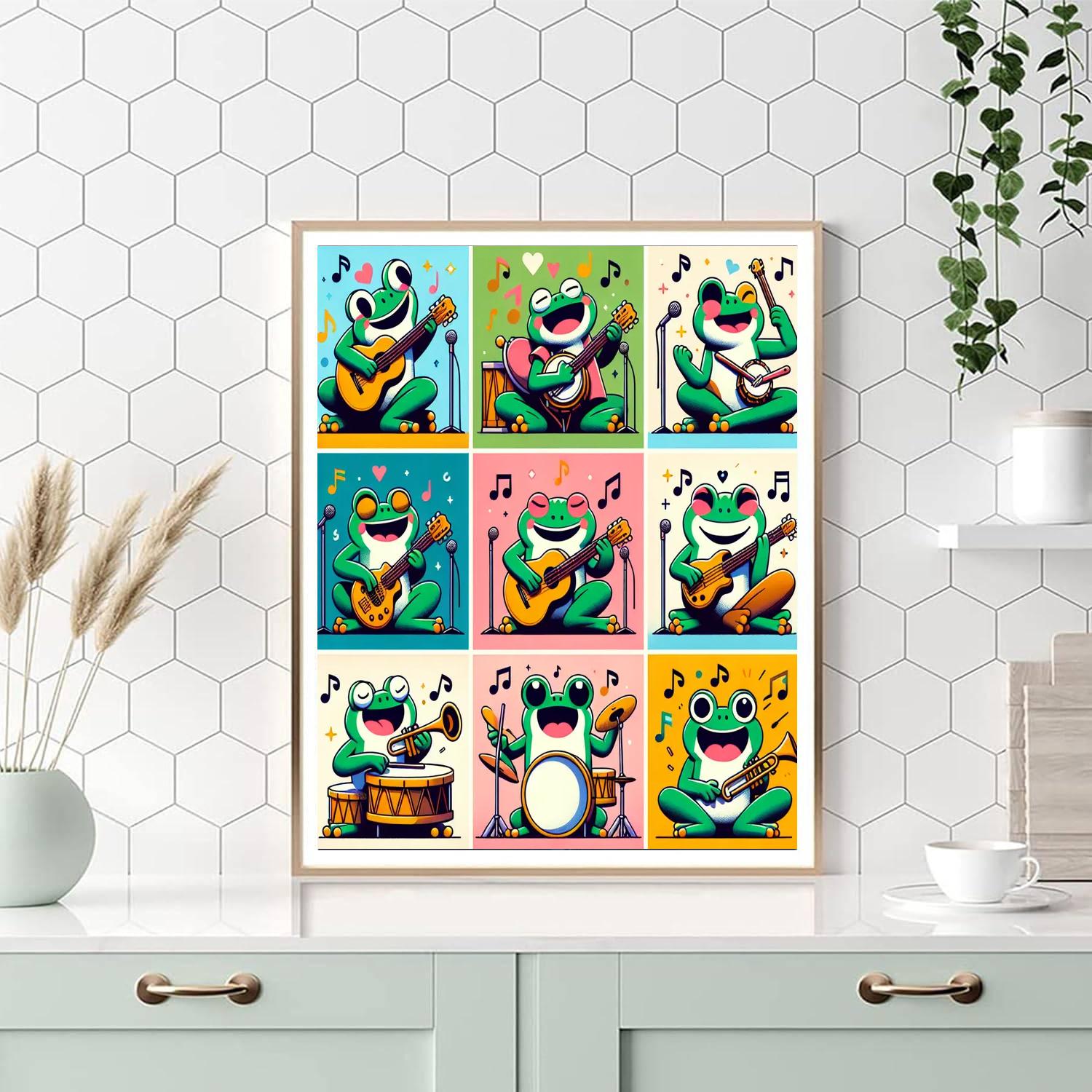 Musical Frogs Ensemble DIY Paint By Numbers