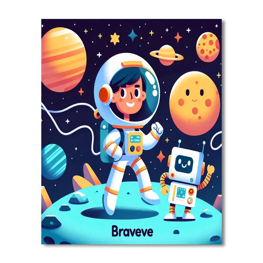 Brave Astronaut Journey Painting Number Kit