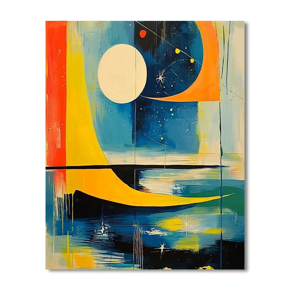 Joan Miró Inspired Dynamic Dreamworld  Paint By Color