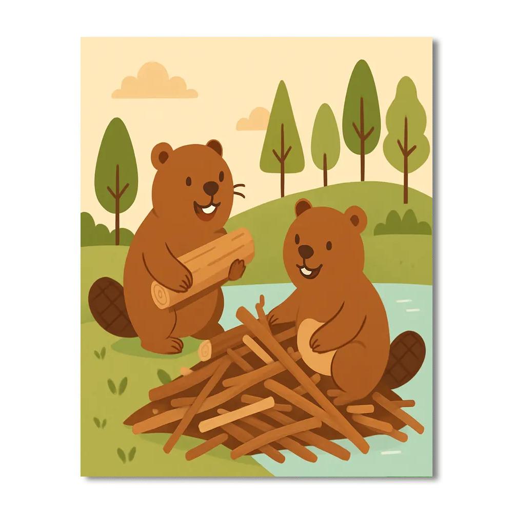 Brilliant Beavers Painting By Numbers Kit