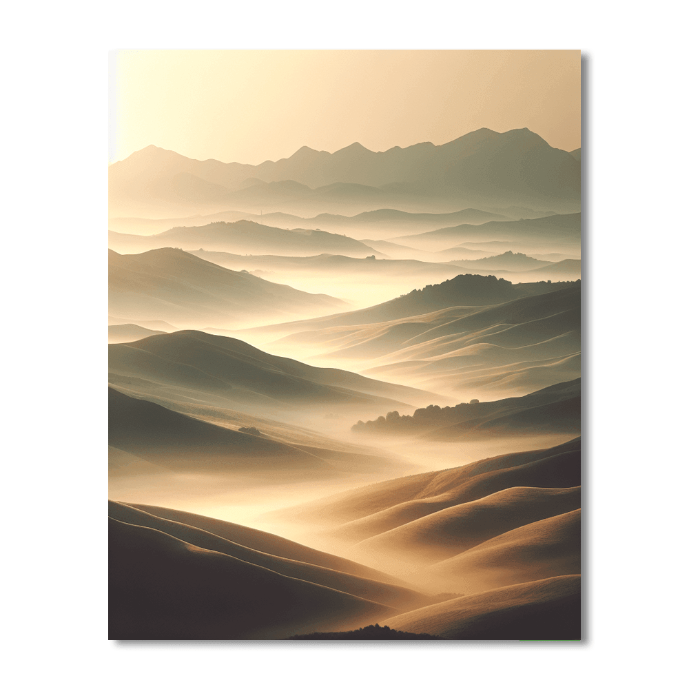 Serene Morning Mist Painting Number Kit