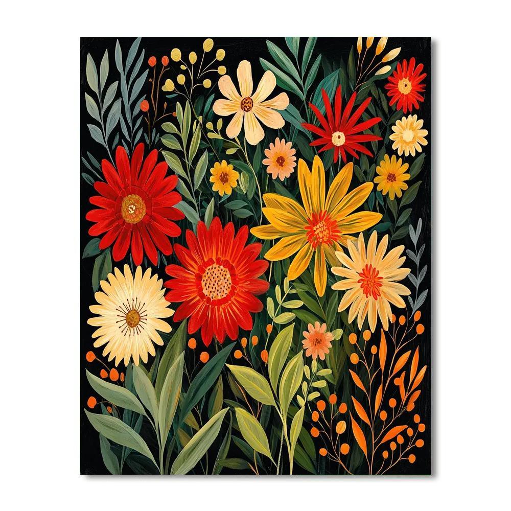 Frida Kahlo Inspired Kahlo's Vibrant Botanical  DIY Paint By Numbers