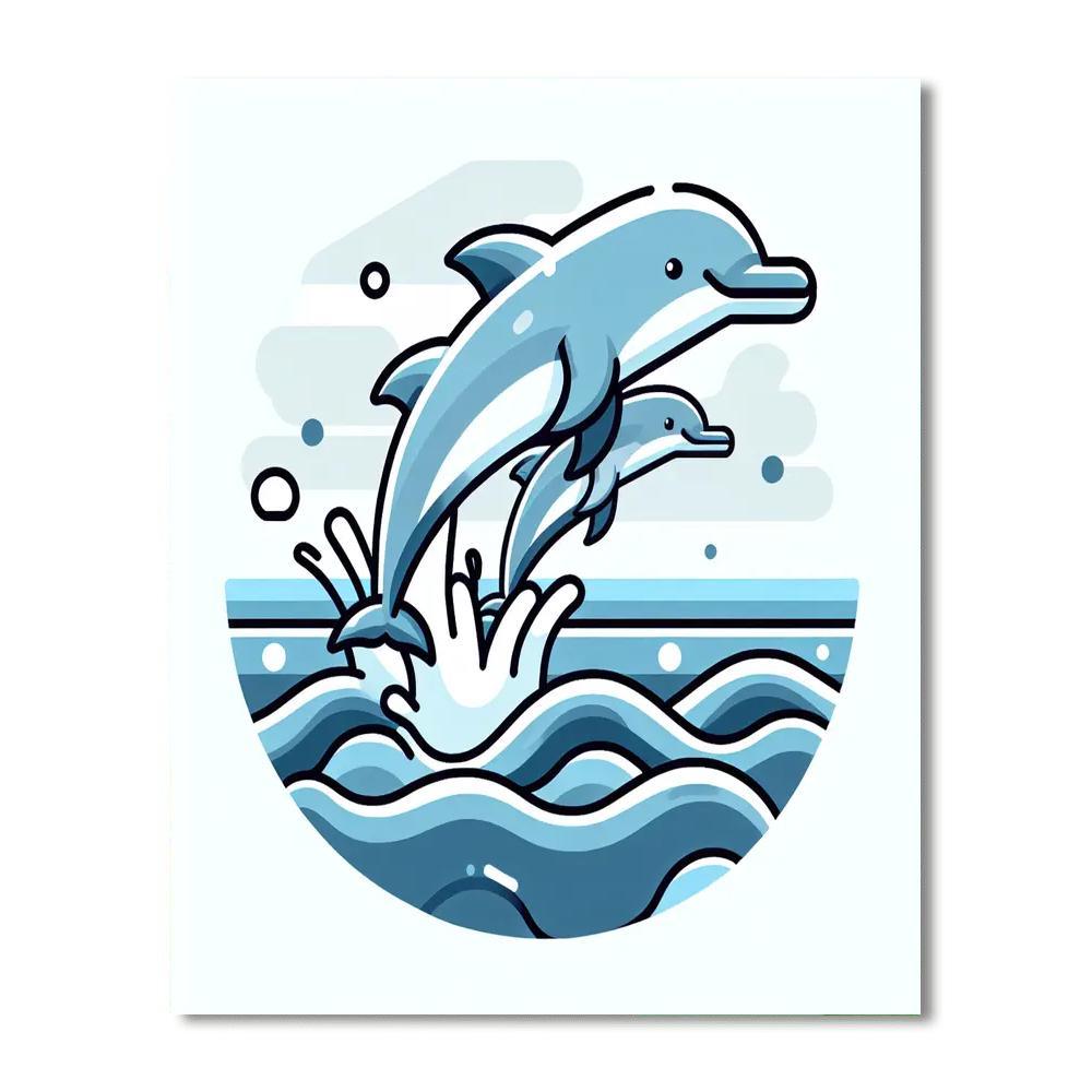 Dapper Dolphins Paint By Numbers Art