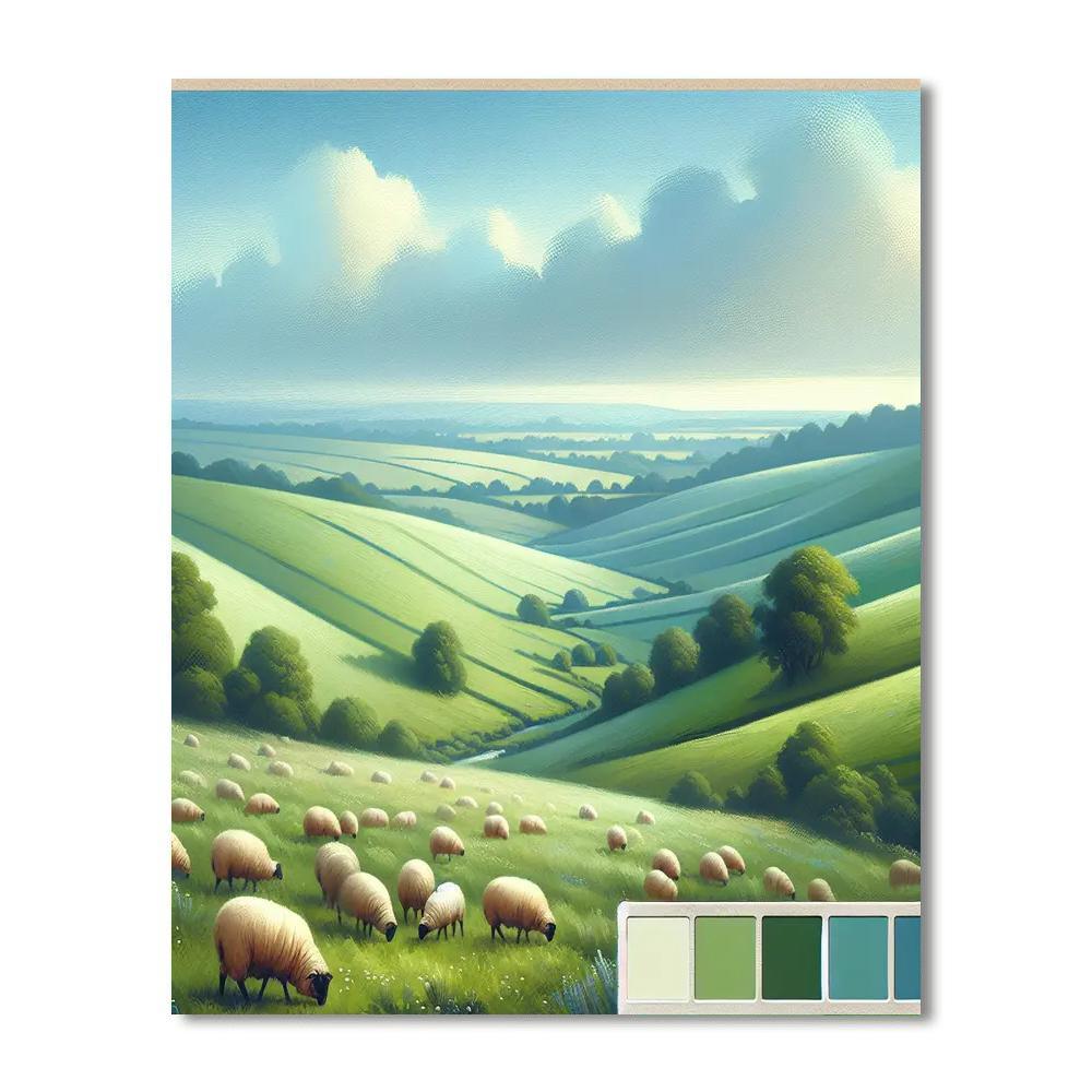 Idyllic Pastoral Landscape DIY Paint By Numbers