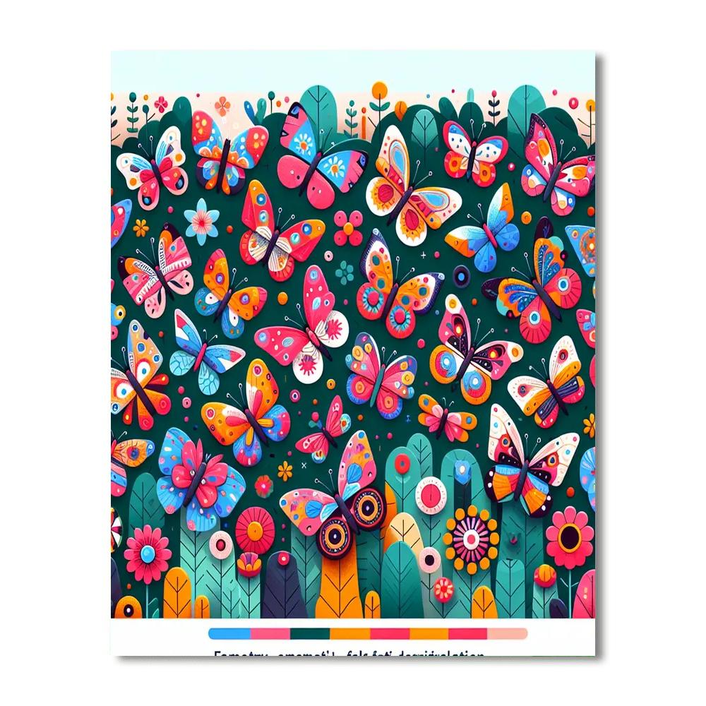 Dazzling Butterfly's Garden Dance Paint By Color