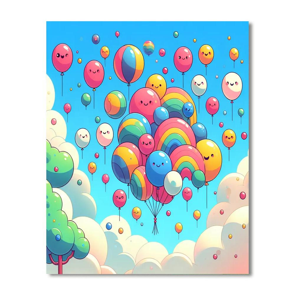 Cheery Balloon Festival Numbered Painting Kits