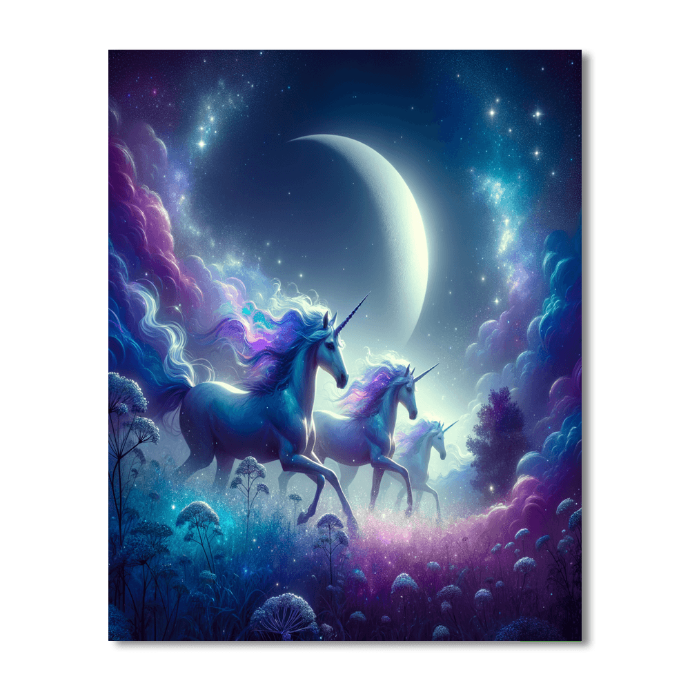 Enchanted Unicorn Realm Number Painting
