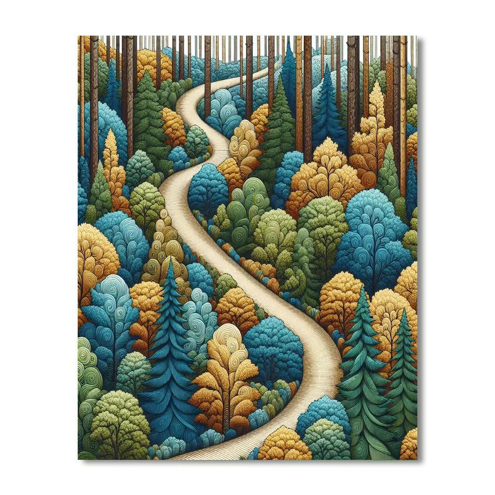 Inspiring Forest Pathway Paint By Numbers Art