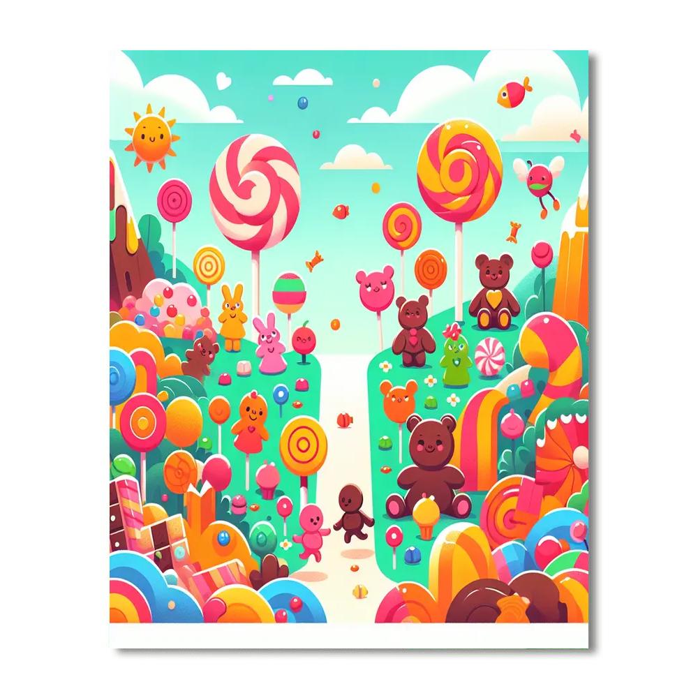 Candyland Fantasy World Paint By Numbers Art