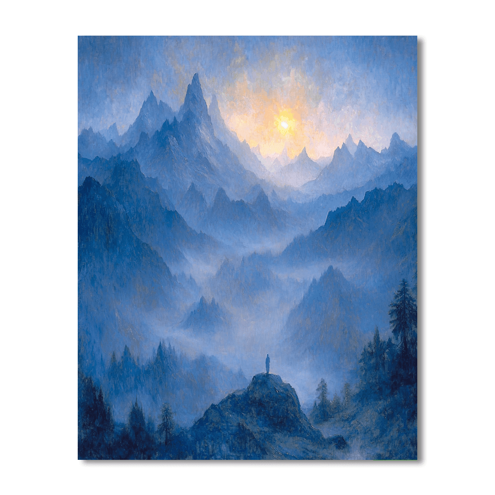 Caspar David Friedrich Inspired Dreamscape Mountains  Paint By Numbers Art