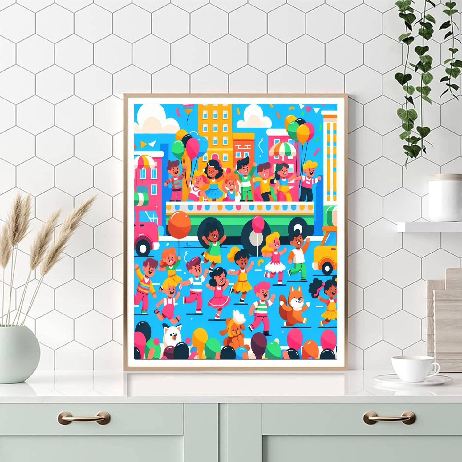 Rainbow City Parade Numbered Painting Kits