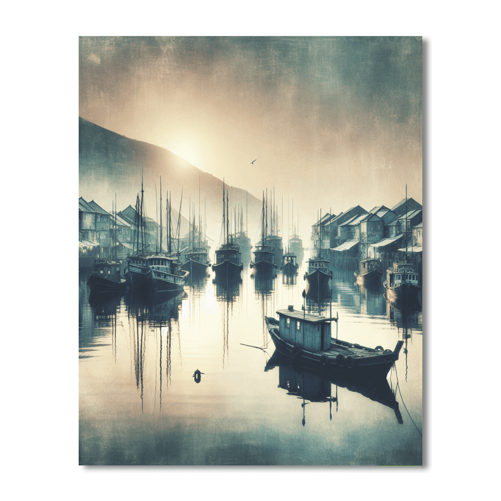 Harbor Reflections Paint By Numbers Art