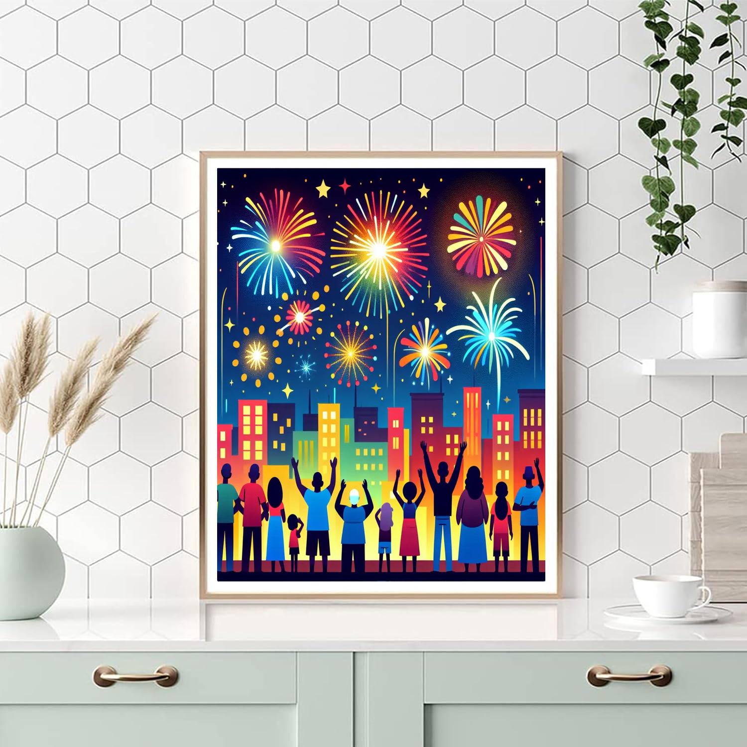 Fireworks Celebration Night DIY Paint By Numbers