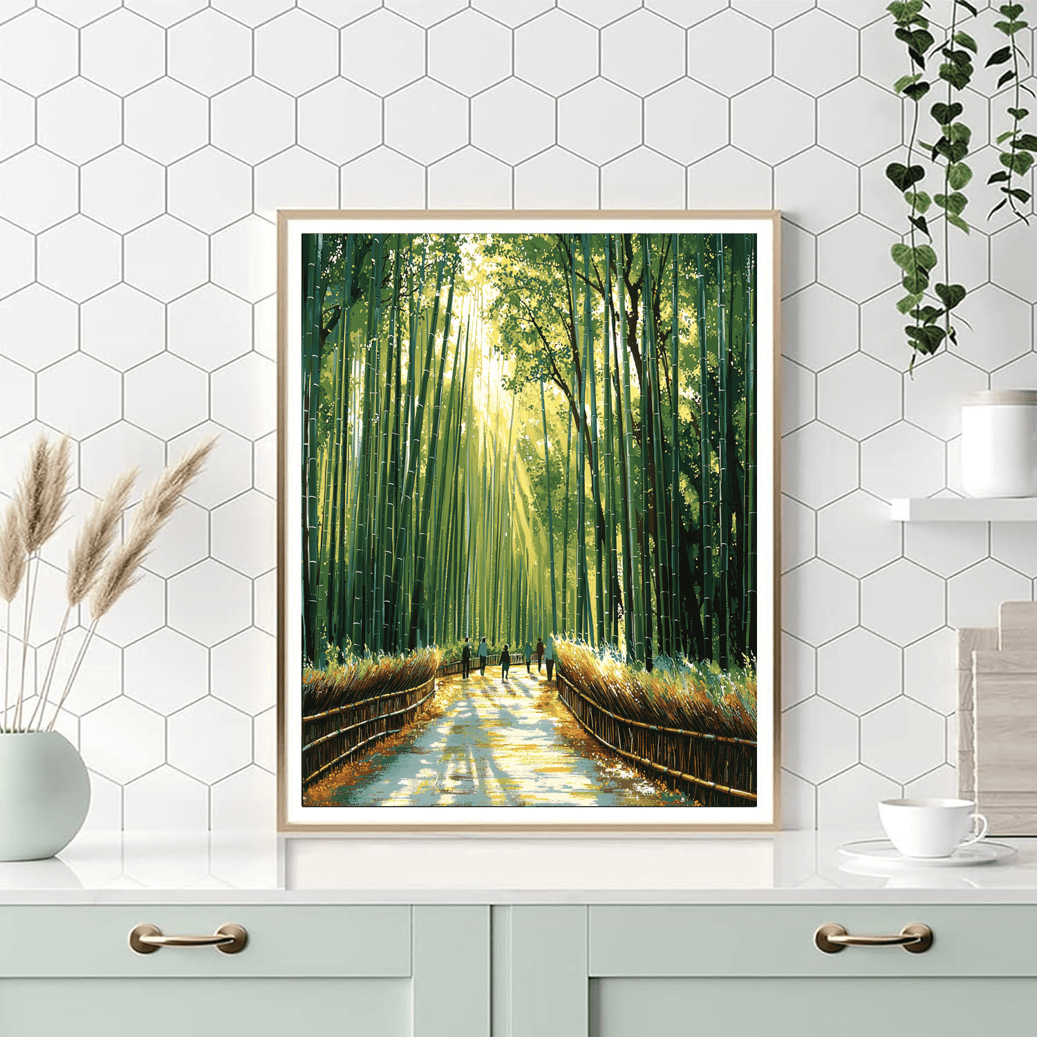 Arashiyama Bamboo Grove DIY Paint By Numbers