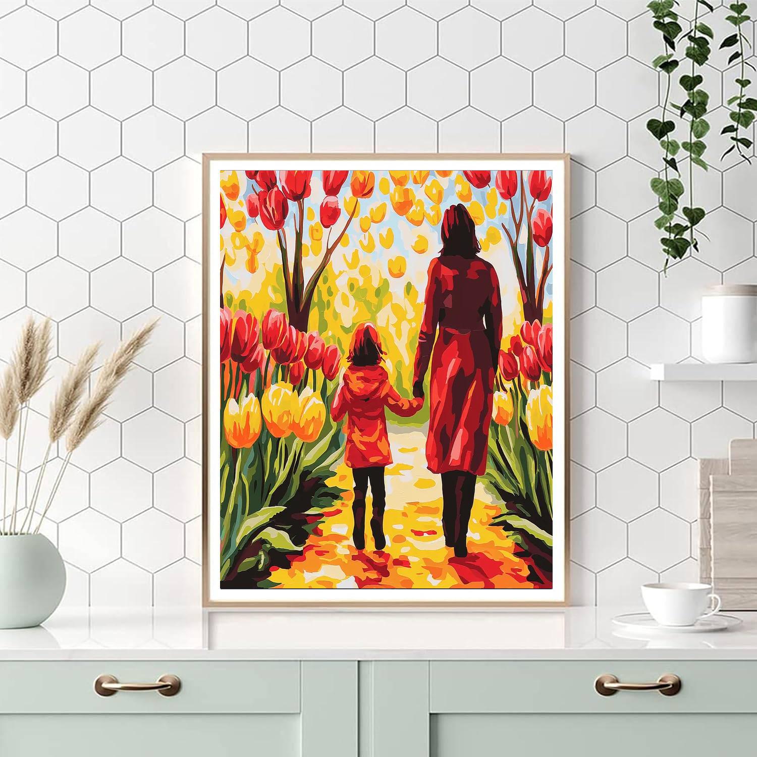 Blossoming Love Portrait Number Painting