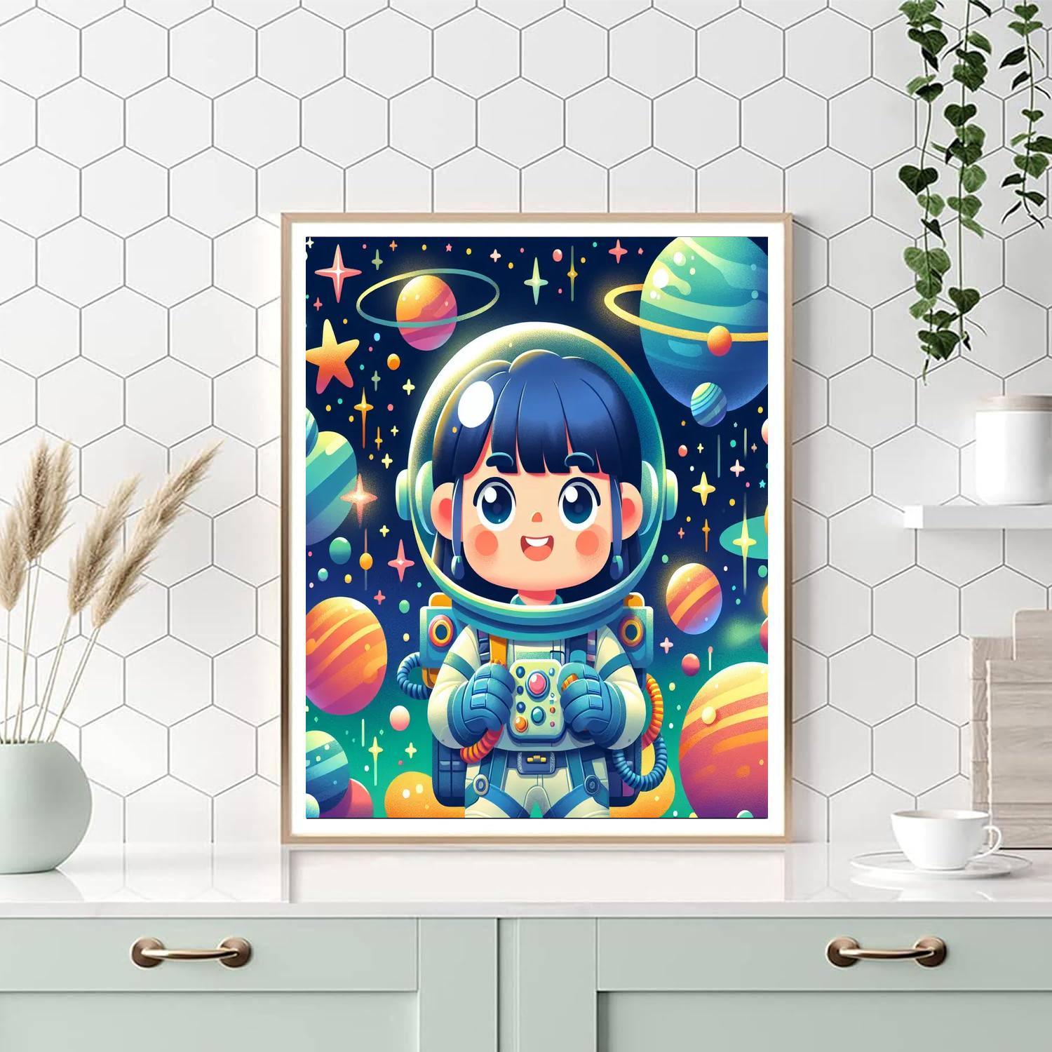 Futuristic Space Mission Numbered Painting Kits