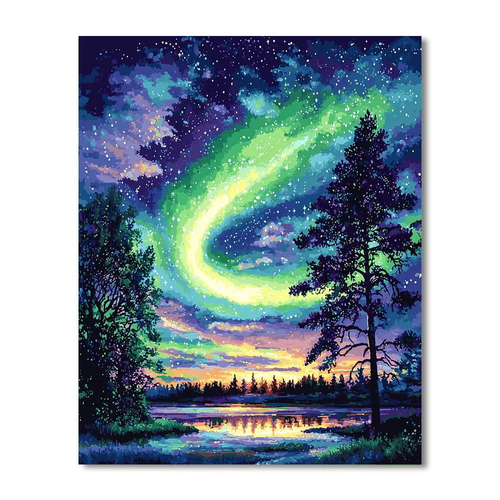 Georges Seurat Inspired Aurora Of Serenity  Number Painting