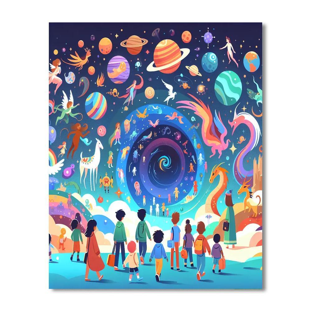 Galactic Fantasy Journey Painting Number Kit
