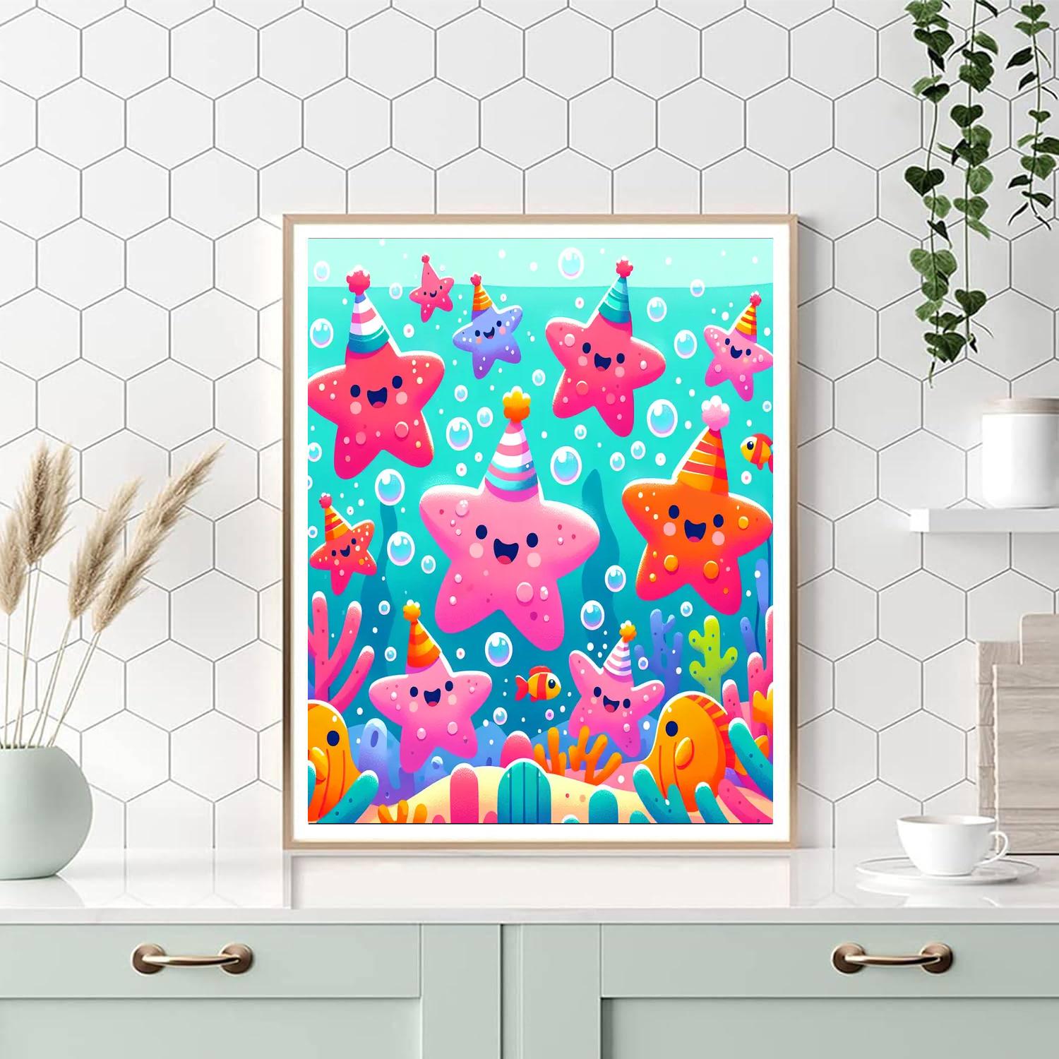 Dancing Starfish Party Painting By Numbers Kit