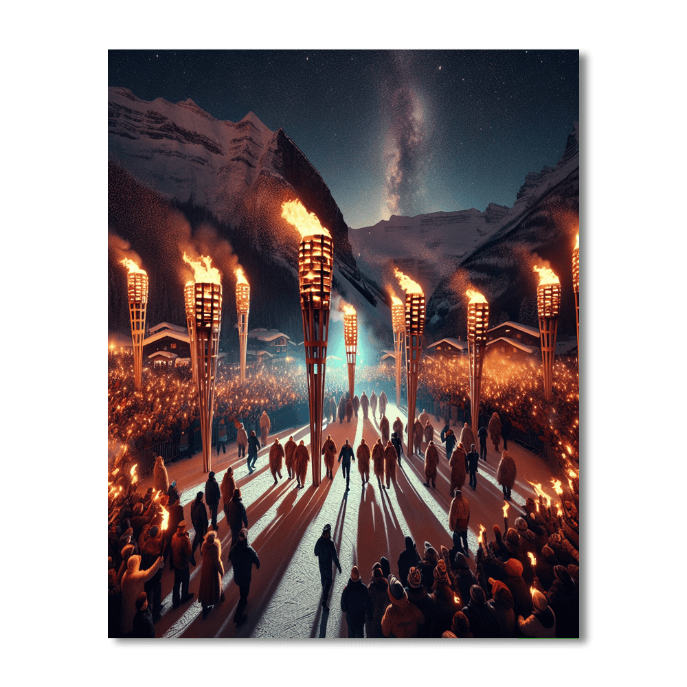 Nozawa Onsen Fire Festival - Japan Paint By Number