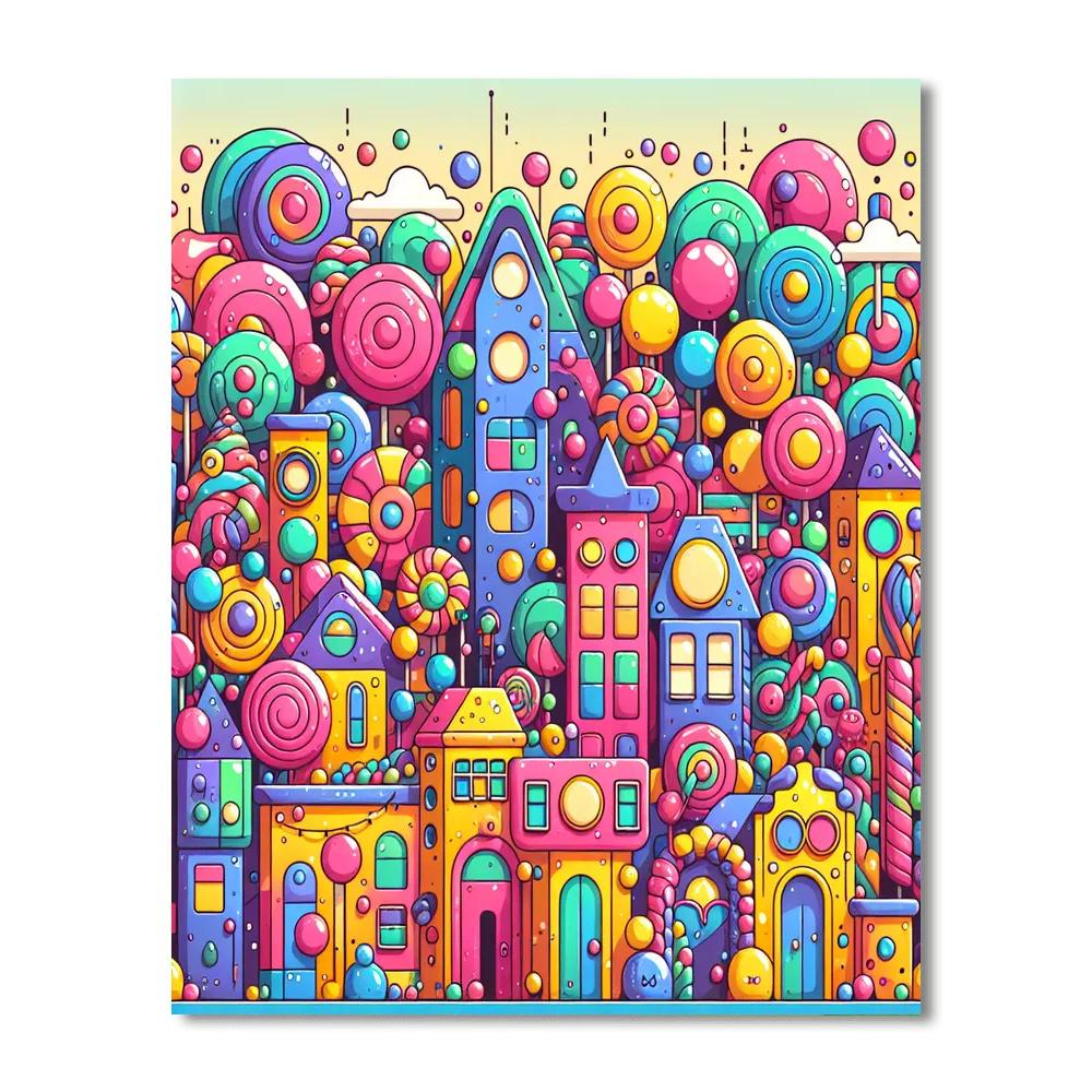 Bubblegum City Dreams Paint By Numbers Art