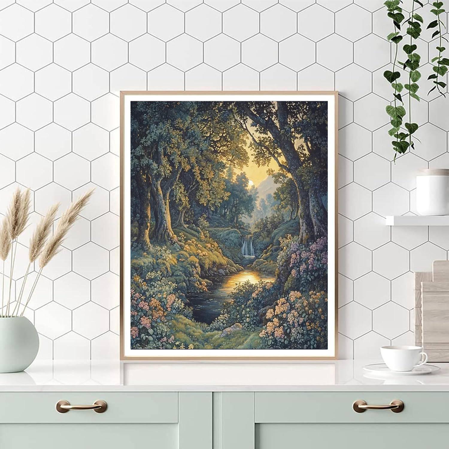 Edward Burne-Jones Inspired Ethereal Twilight Woods  Paint By Numbers