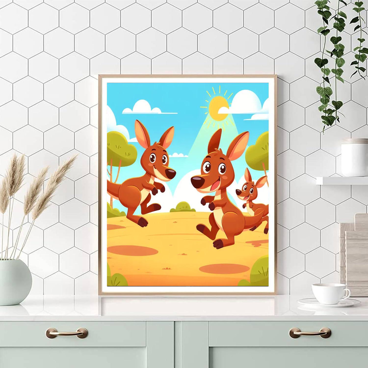 Bouncing Kangaroo Parade Paint By Numbers Kits