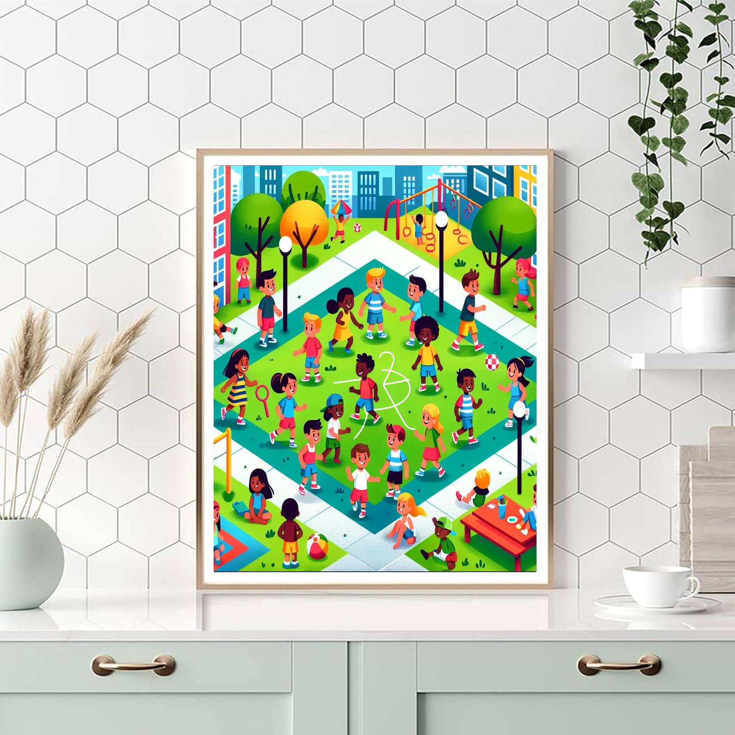 Fun In The City Park Painting Number Kit