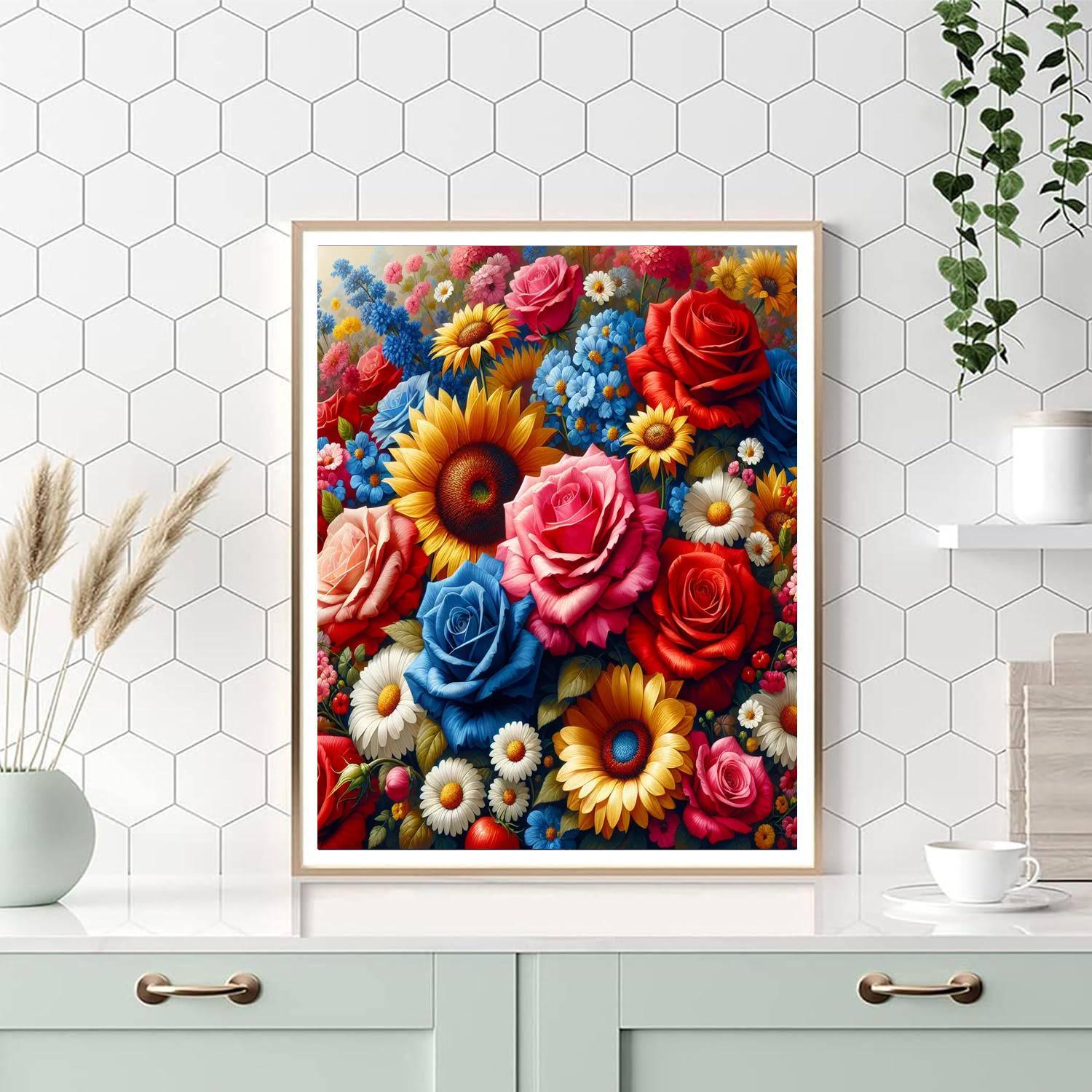 Vibrant Floral Medley Paint By Numbers Art