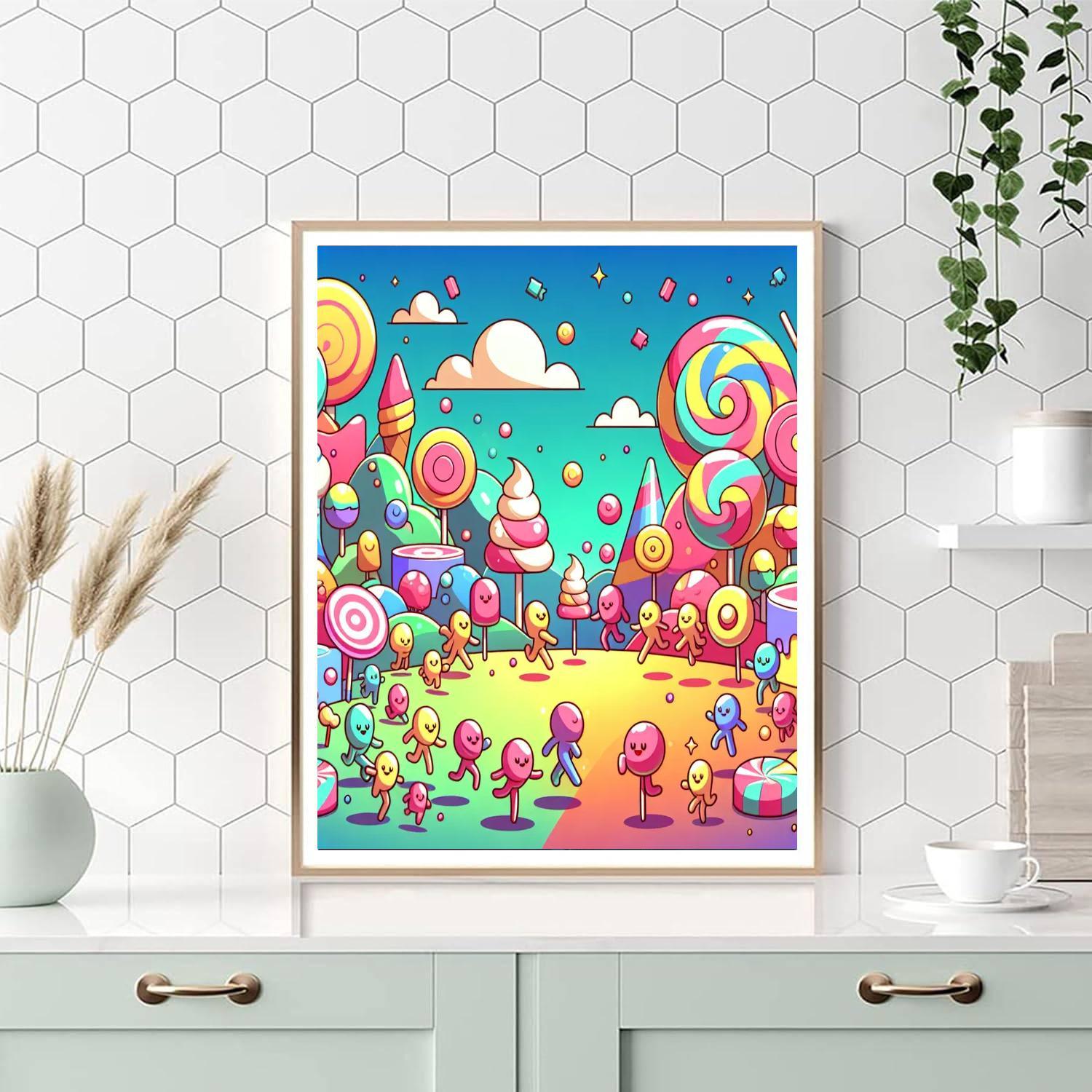 Sweet Candyland Adventure Painting By Numbers Kit