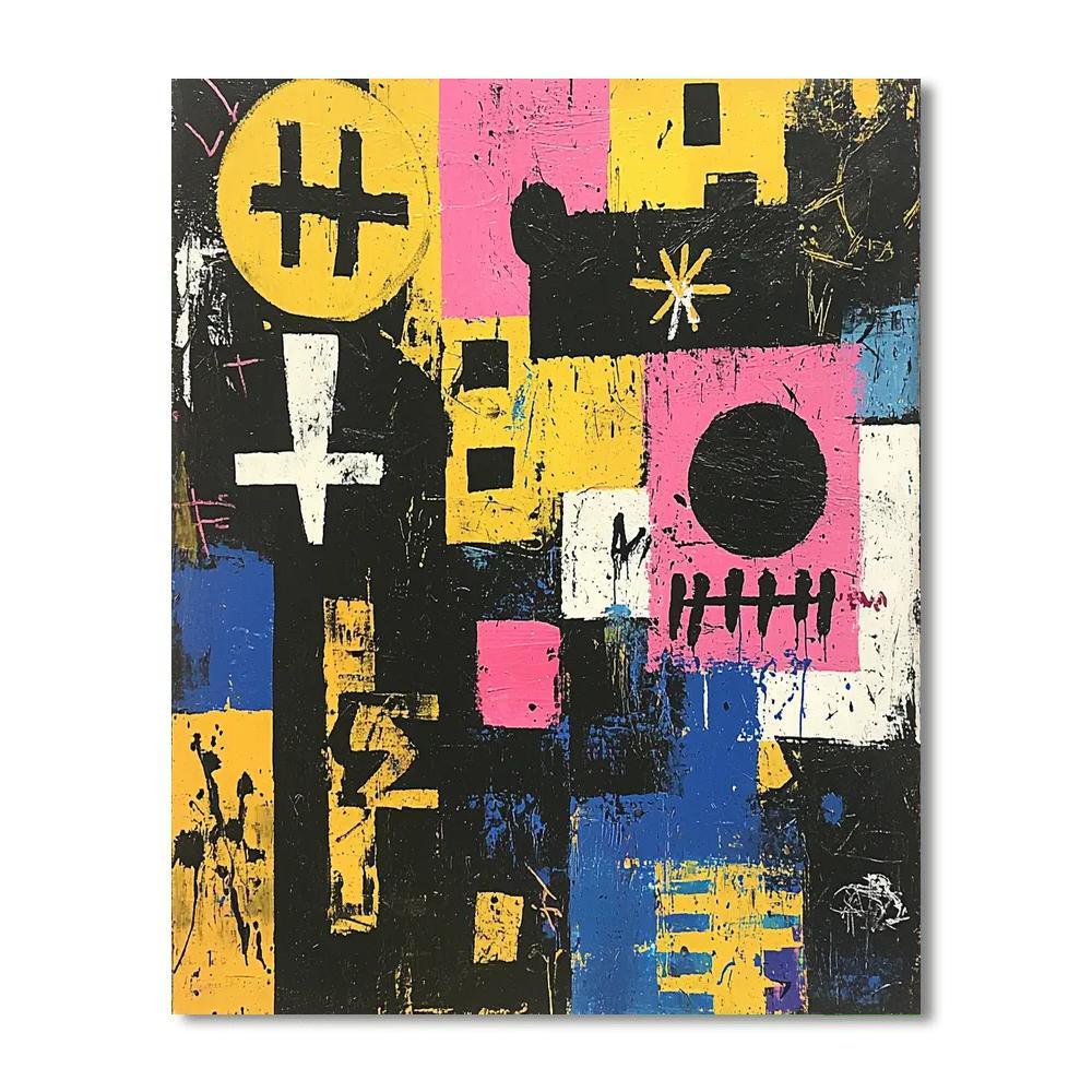 Jean-Michel Basquiat Inspired Symbols Of Power  Numbered Painting Kits