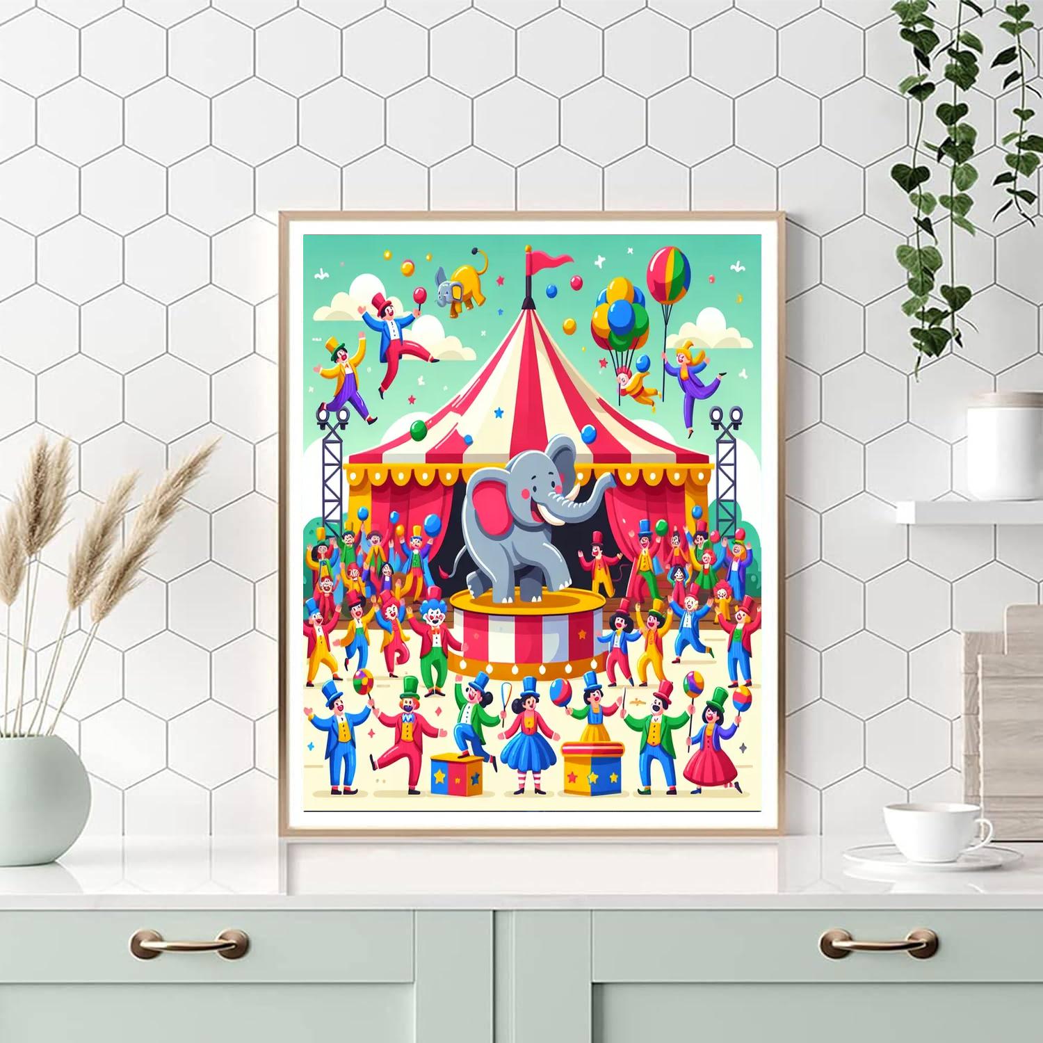Giggle At The Circus Painting By Numbers Kit