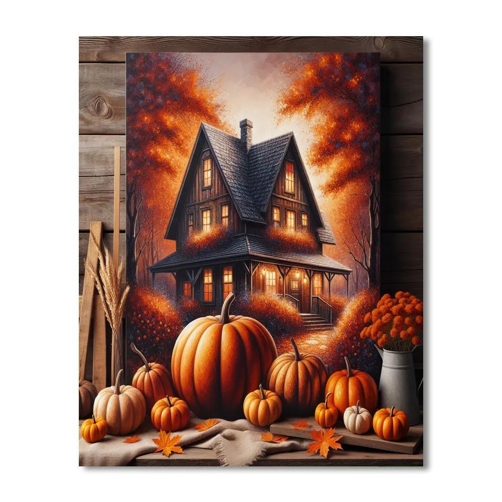 Rustic Autumn Farm Paint By Numbers Art