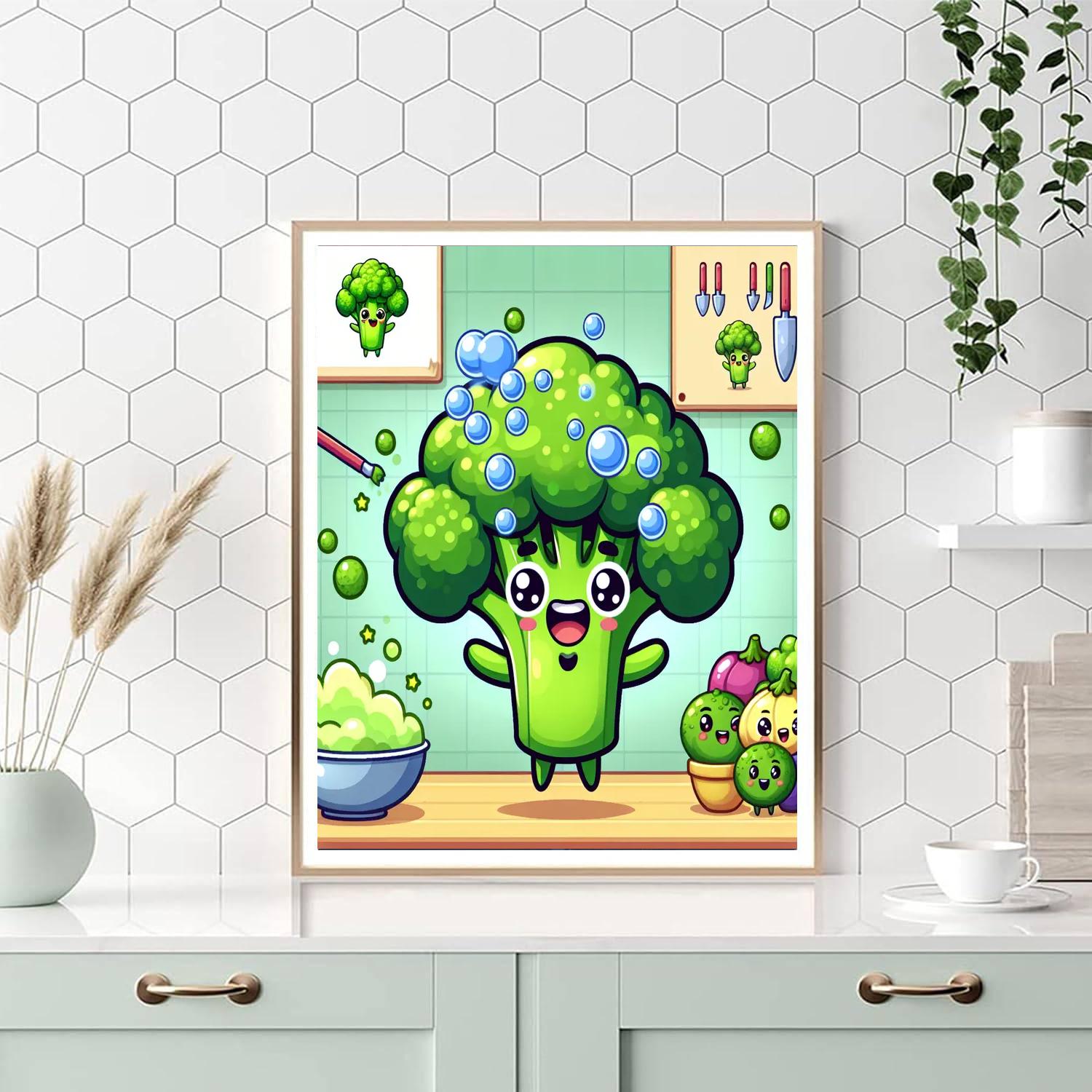 Bubbling Broccoli Paint By Numbers Art