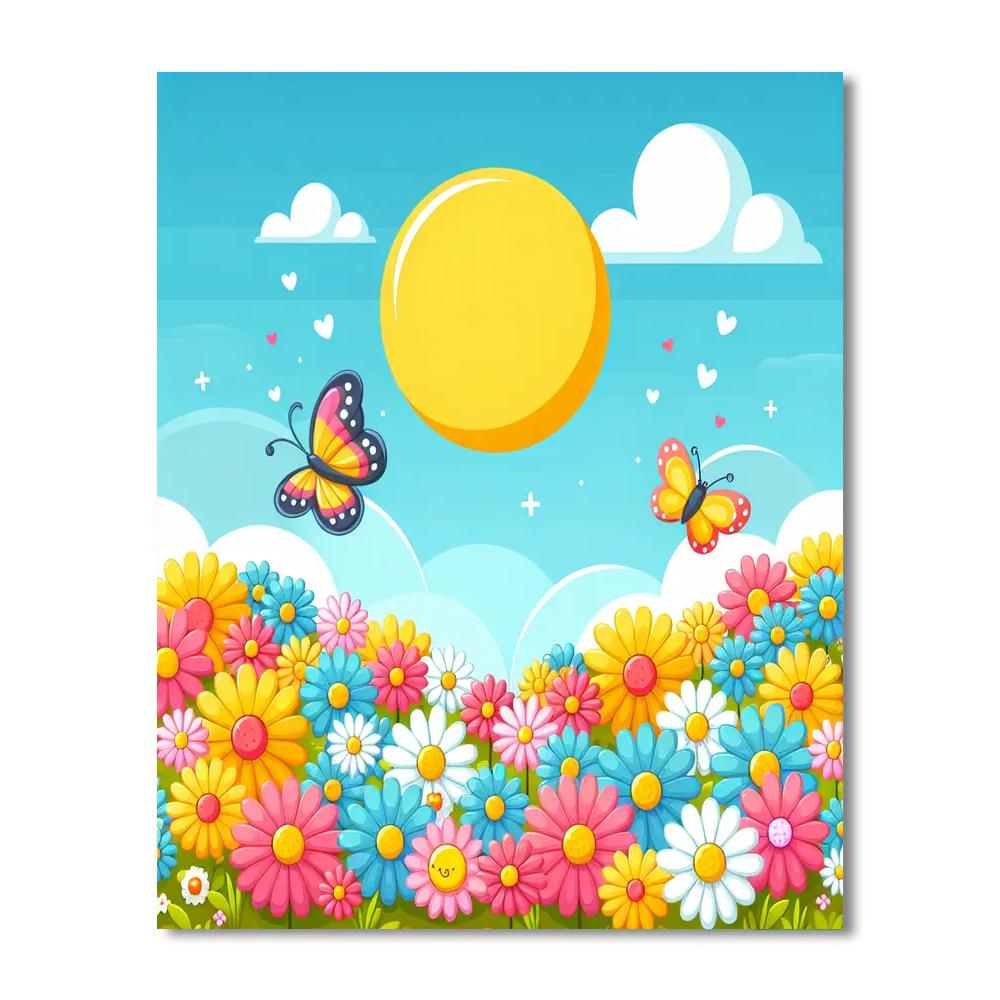 Chirpy Spring Meadow Painting Number Kit
