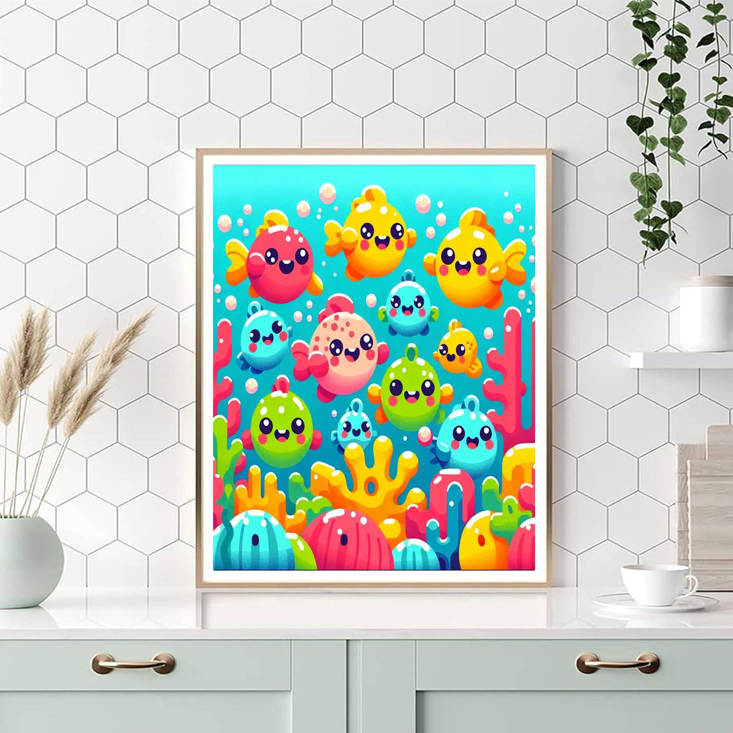 Gleeful Fish Parade Numbered Painting Kits