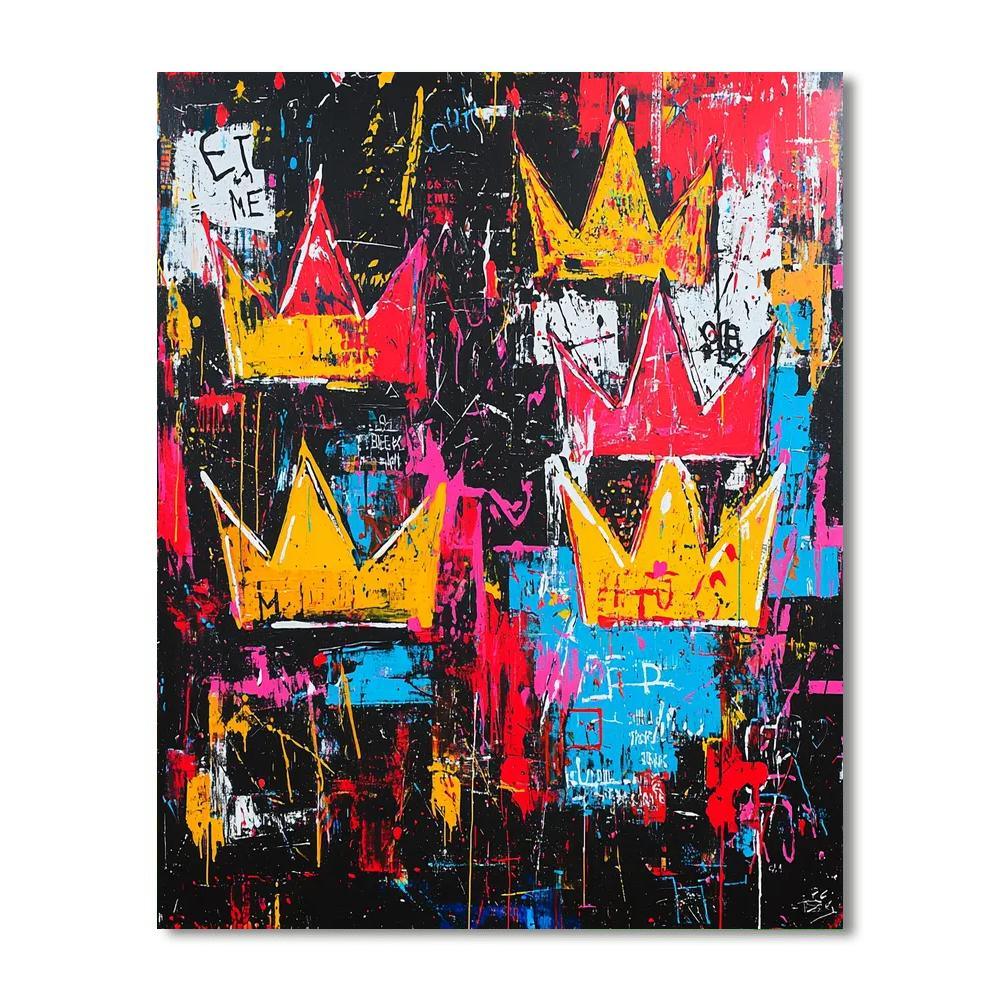 Jean-Michel Basquiat Inspired Crown Of Thoughts  Paint By Color