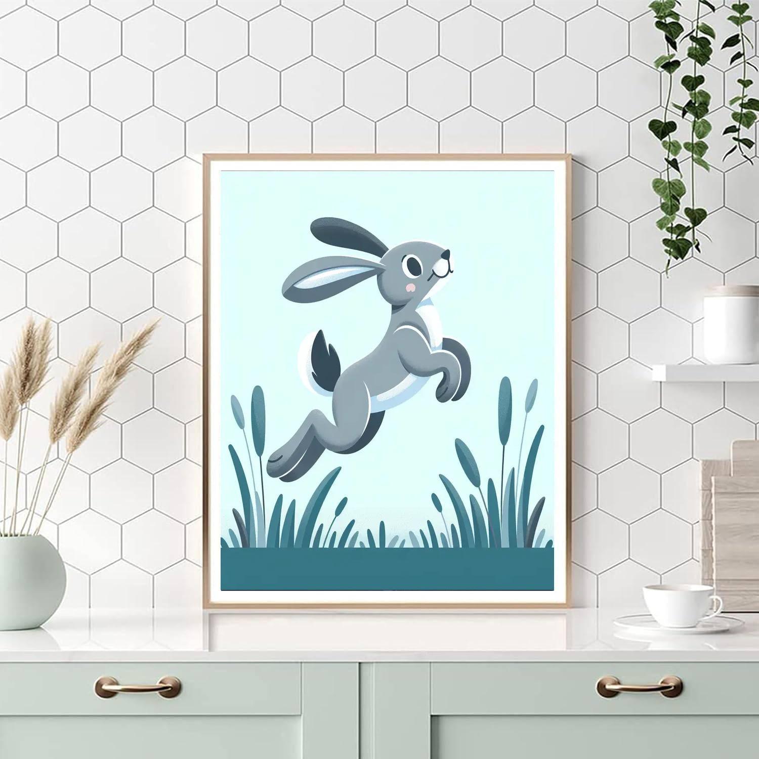 Hopping Hare Haven Number Painting