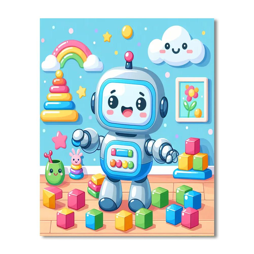 Merry Little Robot Numbered Painting Kits