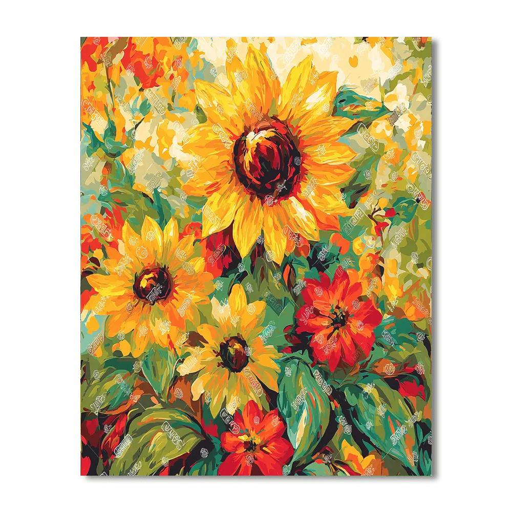 Vincent Van Gogh Inspired Lively Floral Harmony  Paint By Number